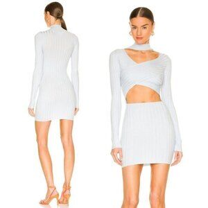 Superdown Alora Wrap Knit Mini Dresss - Baby Blue